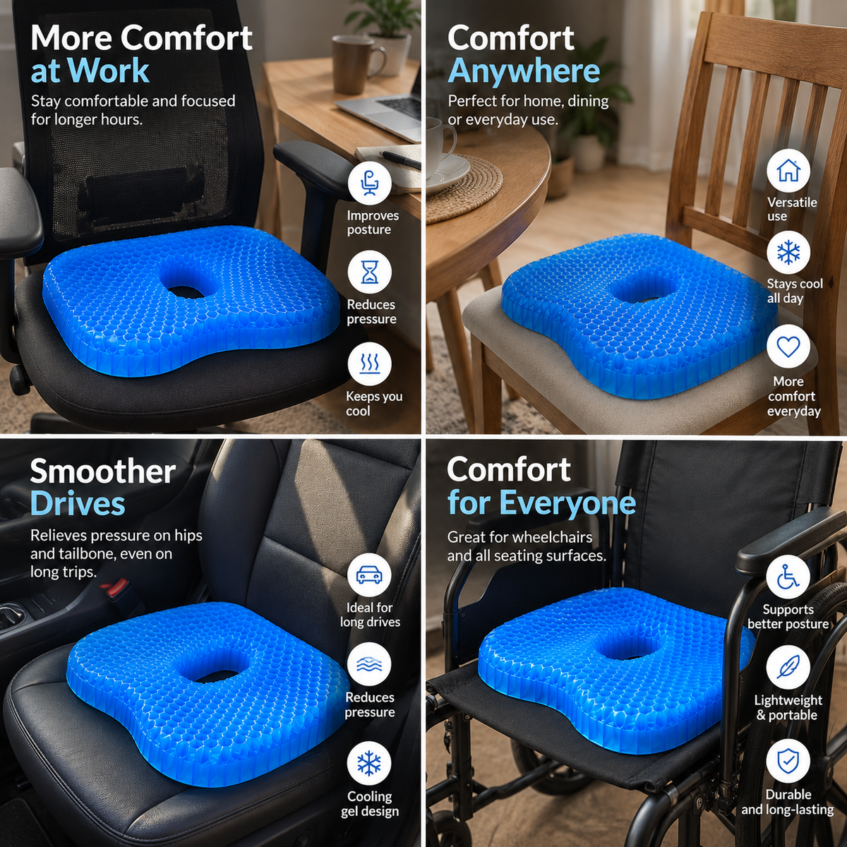 Purabella Honeycomb Gel Seat Cushion